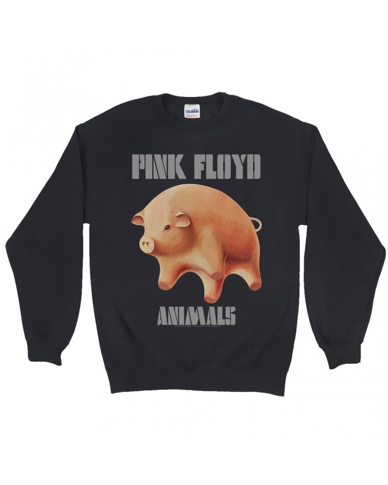 Pink Floyd Sweatshirt | Animals Album Pig Logo Sweatshirt $17.48 Sweatshirts