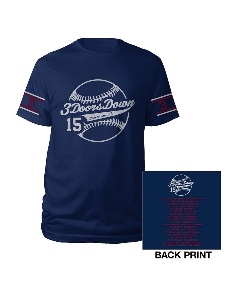 3 Doors Down Navy 2015 Tour Baseball Tee $8.78 Shirts