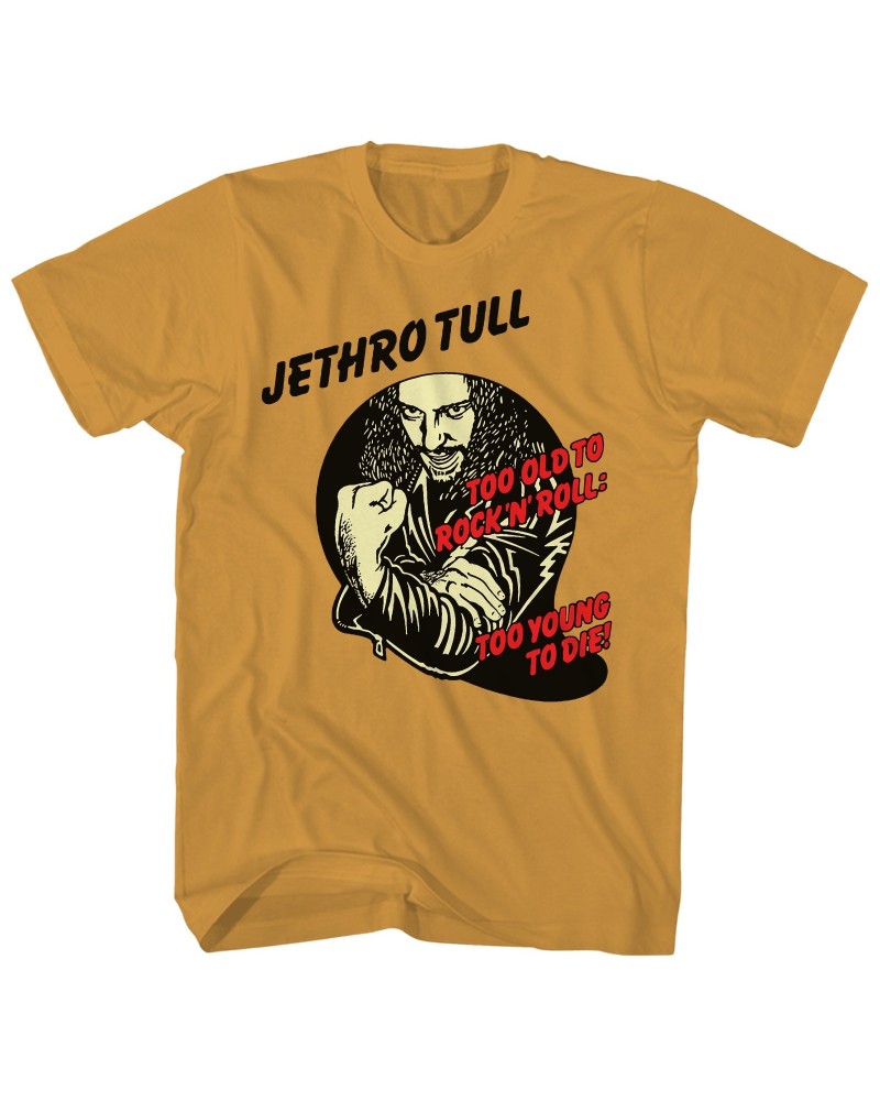 Jethro Tull T-Shirt | Too Old To Rock 'N' Roll Too Young To Die Album Art Shirt $11.94 Shirts