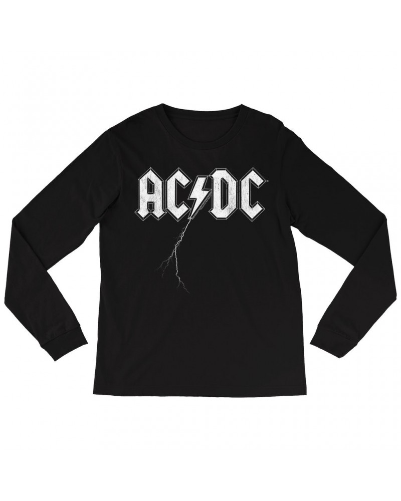 AC/DC Long Sleeve Shirt | Lightning Strike Logo Shirt $10.78 Shirts