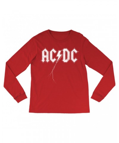 AC/DC Long Sleeve Shirt | Lightning Strike Logo Shirt $10.78 Shirts