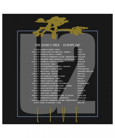 U2 T-Shirt | Joshua Tree Europe Tour ’87 US Shirt (Reissue) $11.68 Shirts