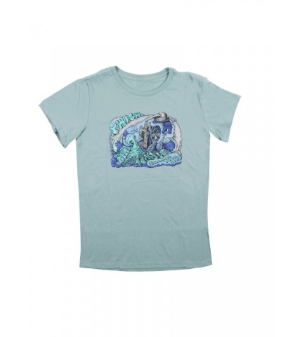 Phish Women's Welker Free Motion Summer Tour 2023 Tee on Dusty Blue $14.40 Shirts