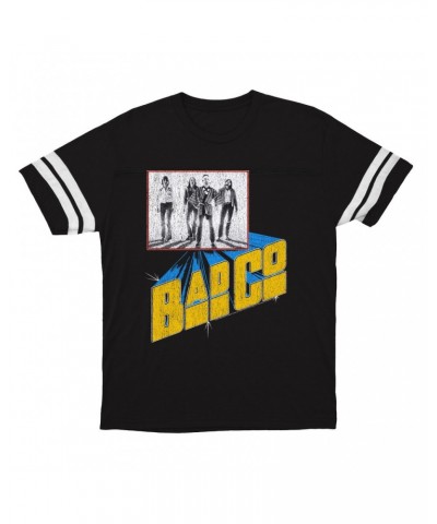 Bad Company T-Shirt | 1976 Run With The Pack Concert Distressed Football Shirt $14.17 Shirts