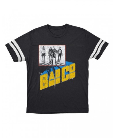 Bad Company T-Shirt | 1976 Run With The Pack Concert Distressed Football Shirt $14.17 Shirts