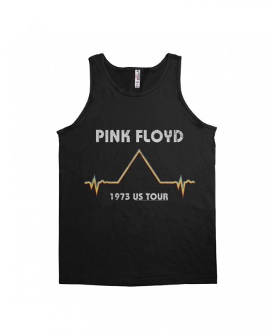 Pink Floyd Unisex Tank Top | 1973 US Tour Pyramid Heartbeat Design Distressed Shirt $7.73 Shirts