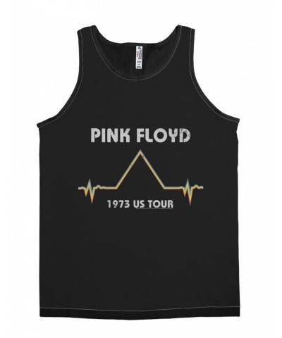 Pink Floyd Unisex Tank Top | 1973 US Tour Pyramid Heartbeat Design Distressed Shirt $7.73 Shirts