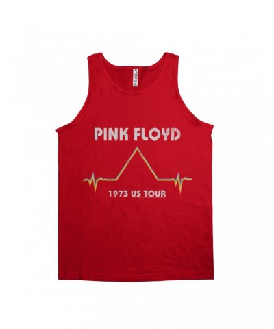 Pink Floyd Unisex Tank Top | 1973 US Tour Pyramid Heartbeat Design Distressed Shirt $7.73 Shirts